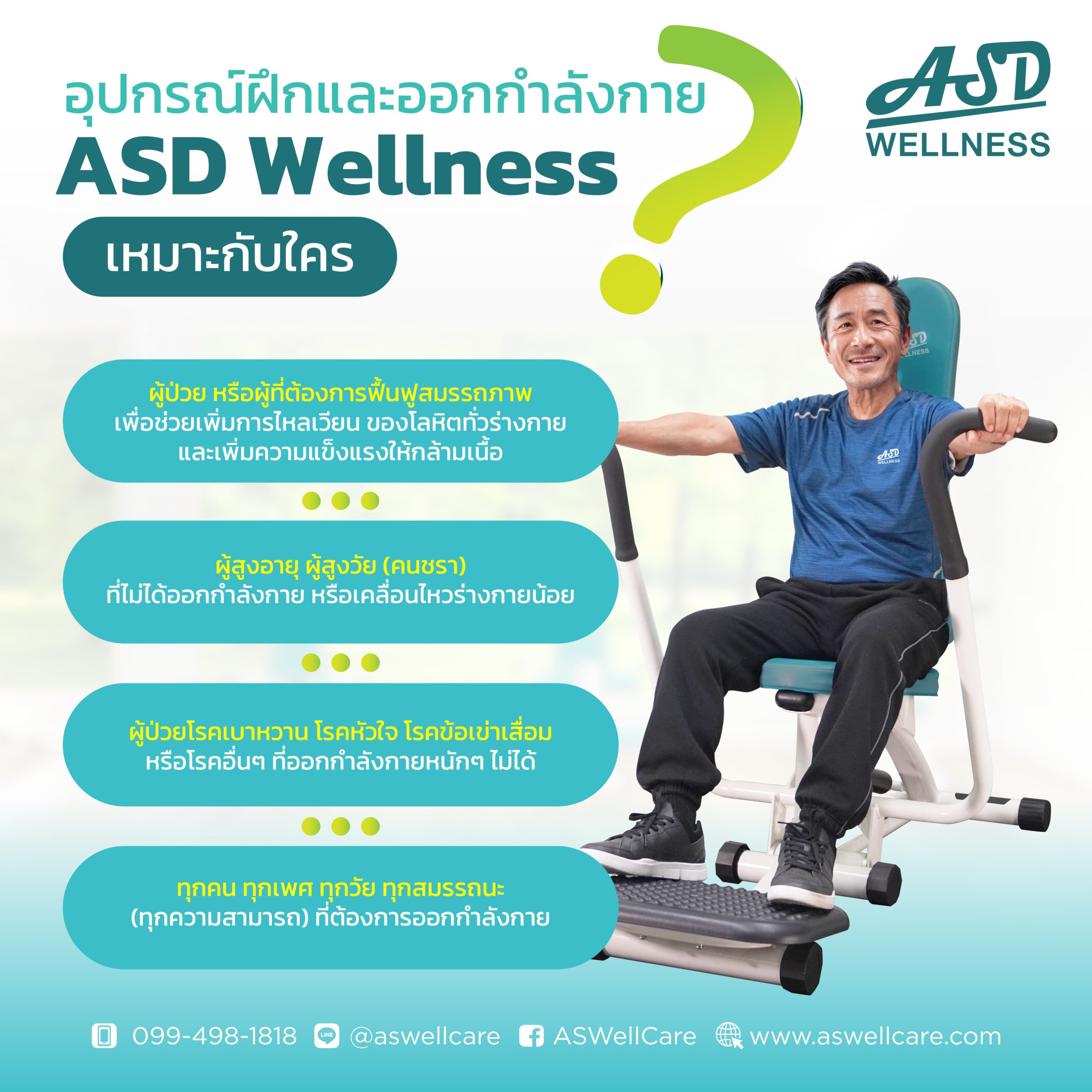 เครื่องฝึกและออกกำลังกาย สำหรับผู้สูงอายุ เพื่อบริหารกล้ามเนื้อหน้าอก แขน และสะบัก Chest Press