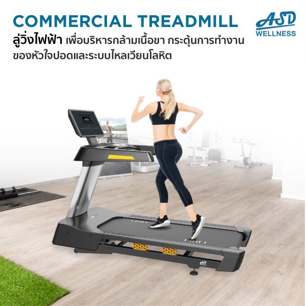 ลู่วิ่งไฟฟ้า Commercial Treadmill รุ่น ASD-600A