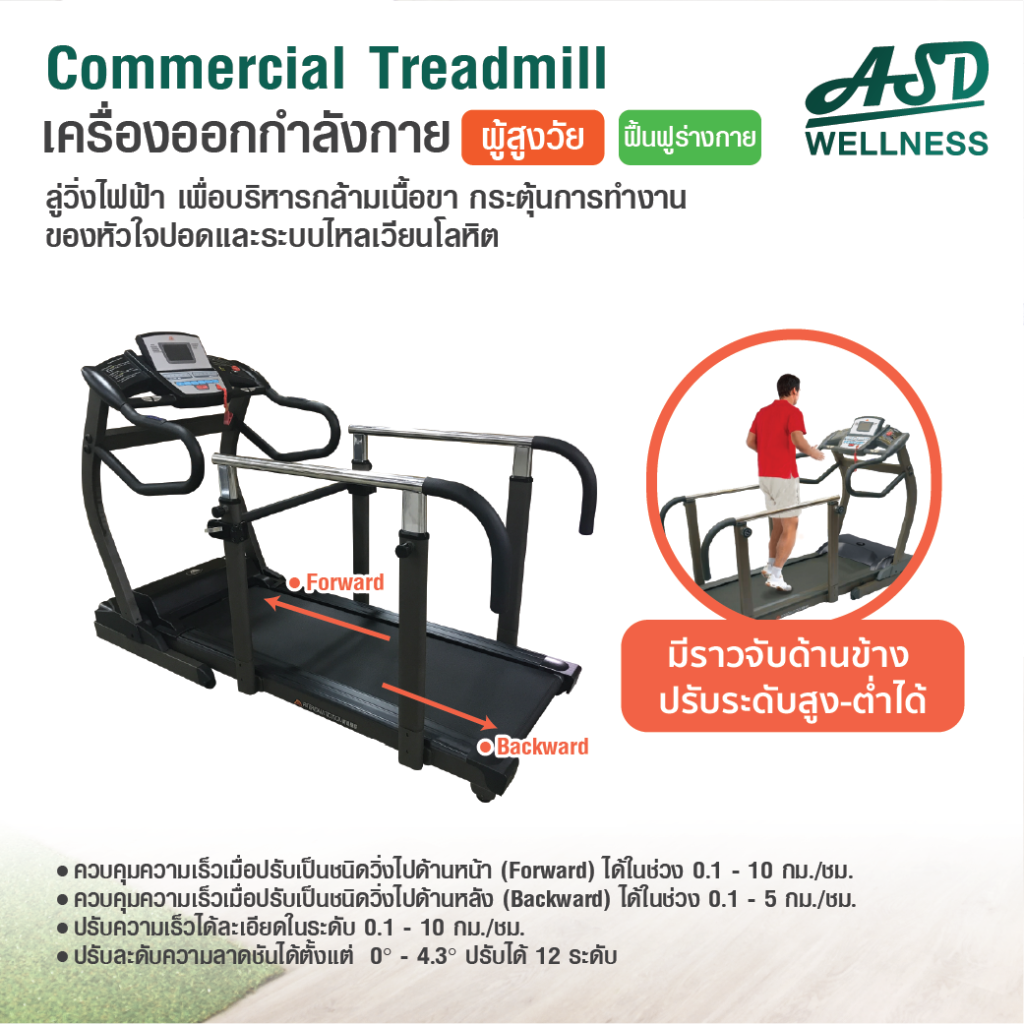 ลู่วิ่งไฟฟ้า กายภาพบำบัด Medical Trademill Rehabilitation 
