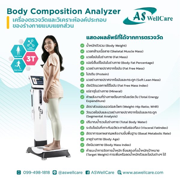 เครื่องตรวจวัดและวิเคราะห์ส่วนประกอบของร่างกาย Body Composition Analyzer ASW-IN802-3T