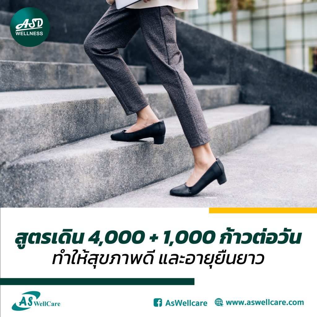 สูตรเดิน 4,000+1,000 ก้าวต่อวัน ทำให้สุขภาพดี และอายุยืนยาว